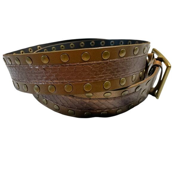 WCM Snake Italian Leather Wide Belt L45.5" W1.75" 38"-42" - Picture 3 of 8